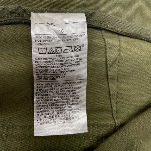 Banana Republic Women's AUTHENTIC CHINO UTILITY SHORT Green High Rise Size 18 - Picture 9 of 12